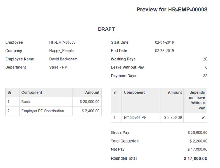 Preview of HR Employee
